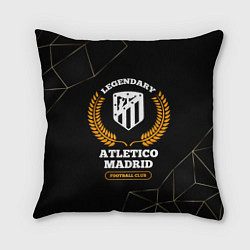 Подушка квадратная Лого Atletico Madrid и надпись legendary football