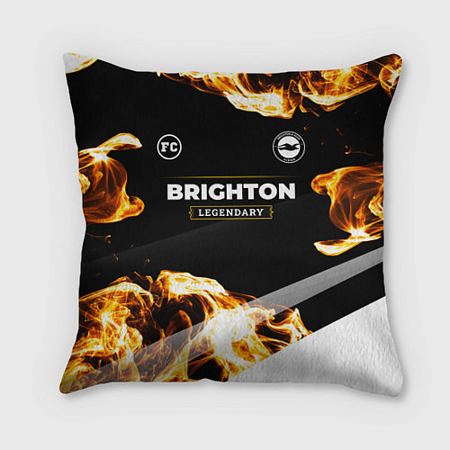 Подушка квадратная Brighton legendary sport fire / 3D-принт – фото 1