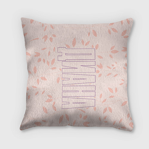 Подушка квадратная Диана по-вертикали с розовым фоном / 3D-принт – фото 1