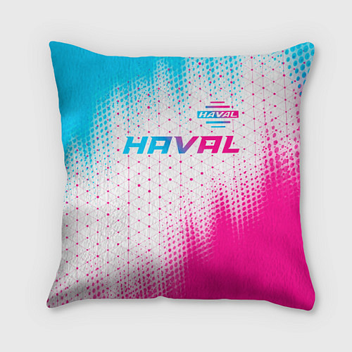 Подушка квадратная Haval neon gradient style: символ сверху / 3D-принт – фото 1