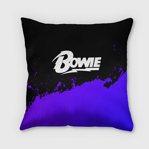 Подушка квадратная David Bowie purple grunge / 3D-принт – фото 1
