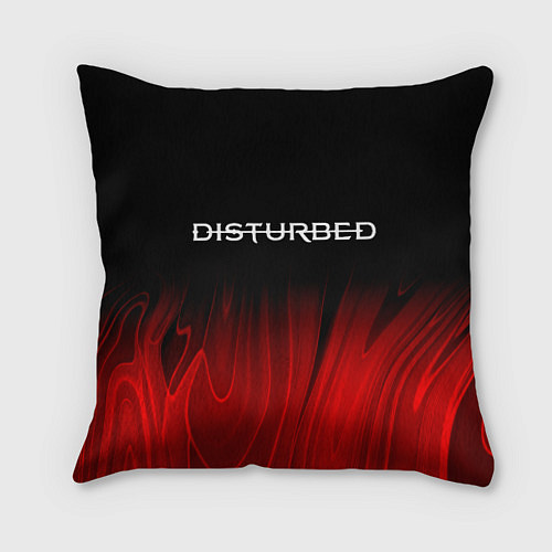 Подушка квадратная Disturbed red plasma / 3D-принт – фото 1