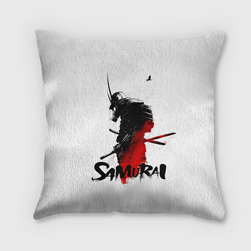 Подушка квадратная Самурай В Противогазе / 3D-принт – фото 1
