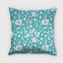 Подушка квадратная Нежный цветочный паттерн, цвет: 3D-принт