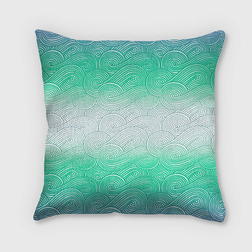 Подушка квадратная Абстрактная волна градиентный паттерн / 3D-принт – фото 1