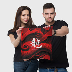 Подушка квадратная Дракон - китайский иероглиф, цвет: 3D-принт — фото 2