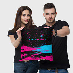 Подушка квадратная Hoffenheim - neon gradient: символ сверху, цвет: 3D-принт — фото 2