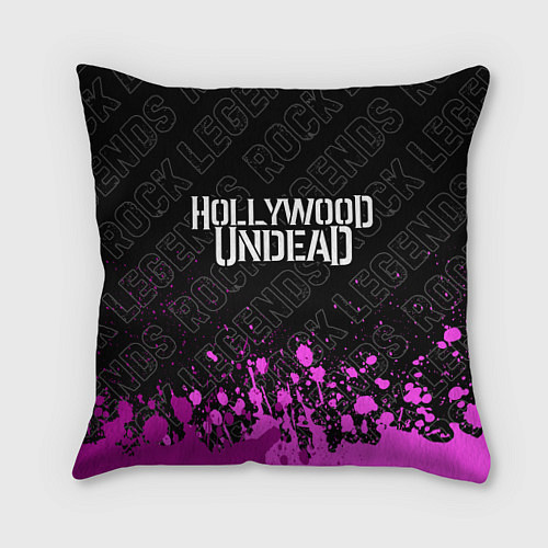 Подушка квадратная Hollywood Undead rock legends: символ сверху / 3D-принт – фото 1