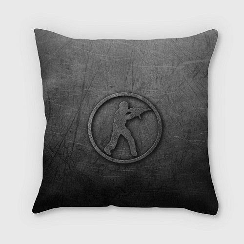 Подушка квадратная Чугунный логотип Counter Strike / 3D-принт – фото 1