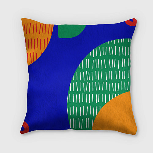 Подушка квадратная Геометрические фигуры - абстракция / 3D-принт – фото 1