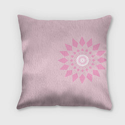 Подушка квадратная Розовая геометрическая абстракция Круговой принт Б, цвет: 3D-принт