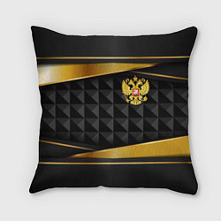 Подушка квадратная Gold & black - Russia, цвет: 3D-принт