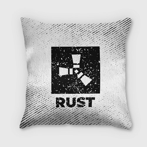 Подушка квадратная Rust с потертостями на светлом фоне / 3D-принт – фото 1