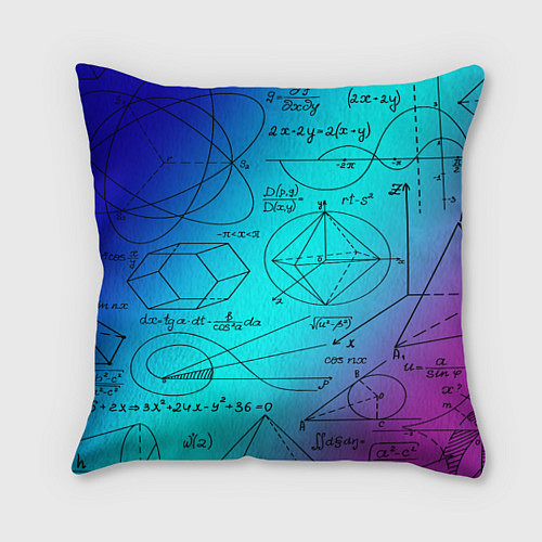 Подушка квадратная Неоновая формула / 3D-принт – фото 1