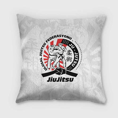 Подушка квадратная Jiujitsu emblem Джиу-джитсу / 3D-принт – фото 1