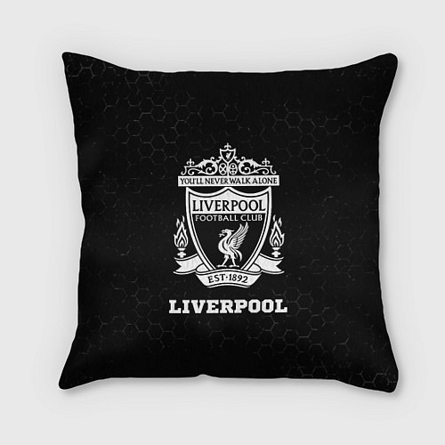 Подушка квадратная Liverpool sport на темном фоне / 3D-принт – фото 1