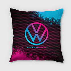 Подушка квадратная Volkswagen - neon gradient, цвет: 3D-принт