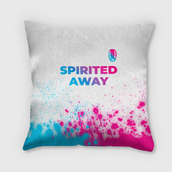 Подушка квадратная Spirited Away neon gradient style: символ сверху, цвет: 3D-принт