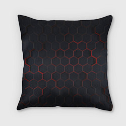 Подушка квадратная Красная сетка, цвет: 3D-принт