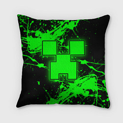 Подушка квадратная Minecraft neon green, цвет: 3D-принт