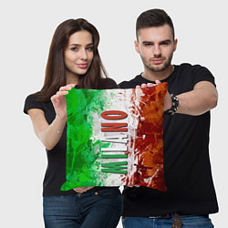 Подушка квадратная Флаг Италии - кляксы, цвет: 3D-принт — фото 2