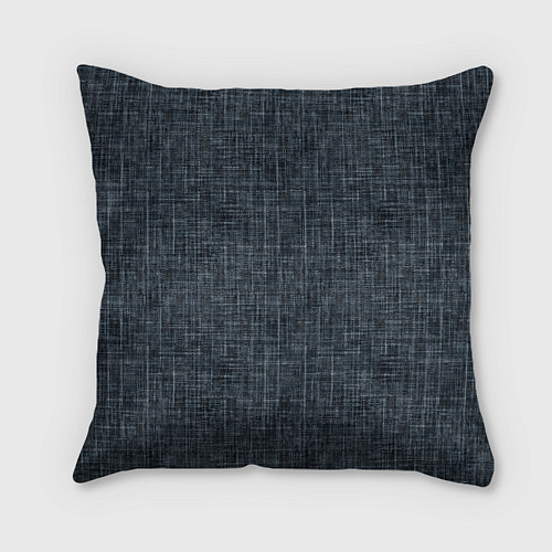Подушка квадратная Черно-синий текстурированный в елочку, под джинсу / 3D-принт – фото 1