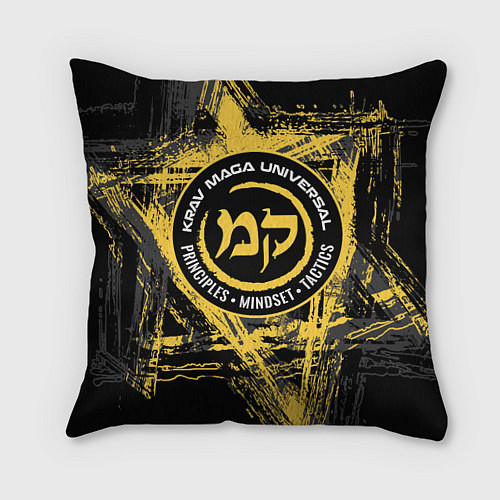 Подушка квадратная Krav maga tactical defense system emblem / 3D-принт – фото 1