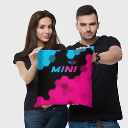 Подушка квадратная Mini - neon gradient: символ сверху, цвет: 3D-принт — фото 2