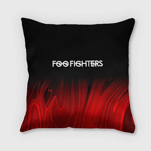 Подушка квадратная Foo Fighters red plasma / 3D-принт – фото 1