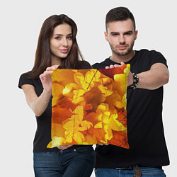 Подушка квадратная Осенние золотые листья, цвет: 3D-принт — фото 2