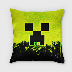 Подушка квадратная Creeper neon, цвет: 3D-принт