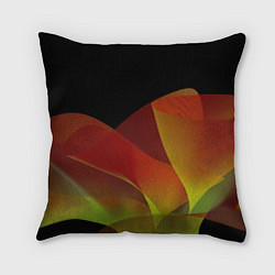 Подушка квадратная Абстрактная ассиметричная оранжевая волна