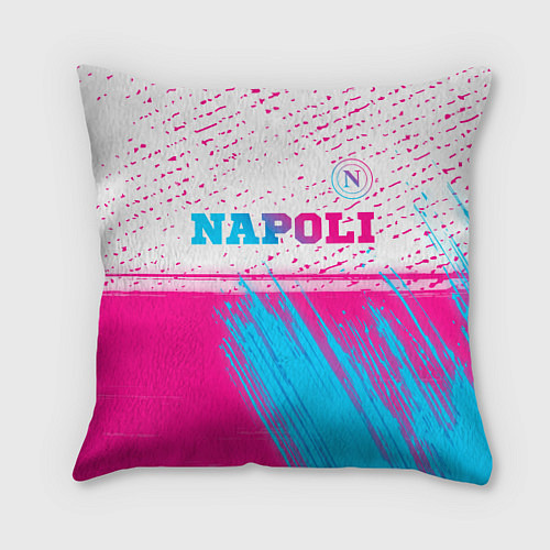 Подушка квадратная Napoli neon gradient style: символ сверху / 3D-принт – фото 1