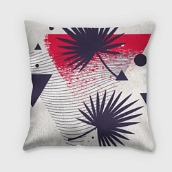 Подушка квадратная Треугольники и пальмы, цвет: 3D-принт