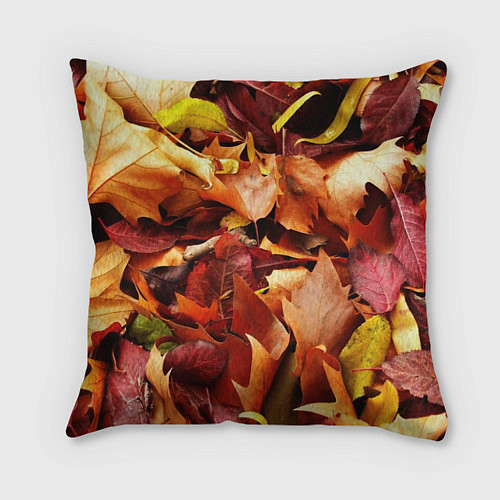 Подушка квадратная Куча осенних листьев / 3D-принт – фото 1