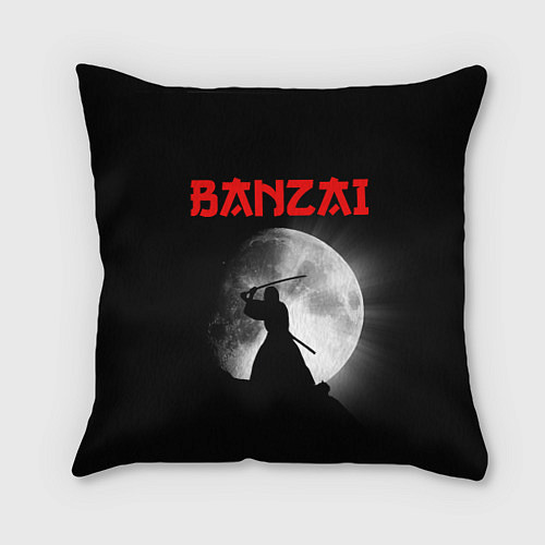 Подушка квадратная Banzai - самурай / 3D-принт – фото 1