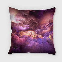 Подушка квадратная Необычное фиолетовое облако, цвет: 3D-принт