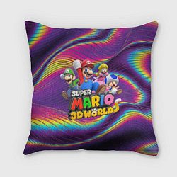 Подушка квадратная Герои Super Mario 3D World - Nintendo, цвет: 3D-принт