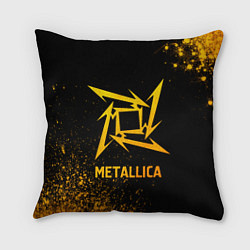 Подушка квадратная Metallica - gold gradient