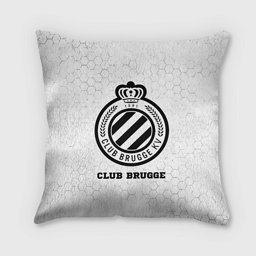 Подушка квадратная Club Brugge sport на светлом фоне / 3D-принт – фото 1