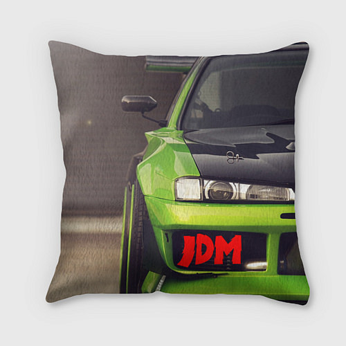 Подушка квадратная JDM машина зеленая тюнингованная / 3D-принт – фото 1