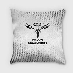 Подушка квадратная Tokyo Revengers с потертостями на светлом фоне, цвет: 3D-принт