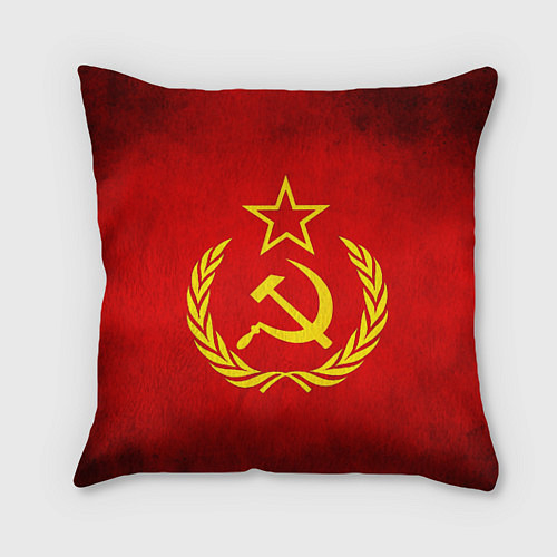 Подушка квадратная СССР - старый флаг / 3D-принт – фото 1