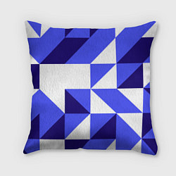 Подушка квадратная Абстрактный сине-белый паттерн