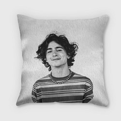 Подушка квадратная Timothee Chalamet black white photo