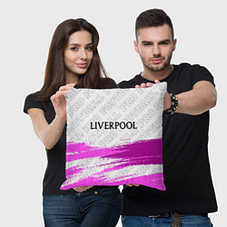 Подушка квадратная Liverpool pro football: символ сверху, цвет: 3D-принт — фото 2