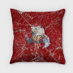 Подушка квадратная Bear-zombie - Halloween, цвет: 3D-принт