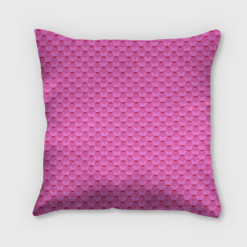 Подушка квадратная Геометрический современный розовый однотонный узор / 3D-принт – фото 1