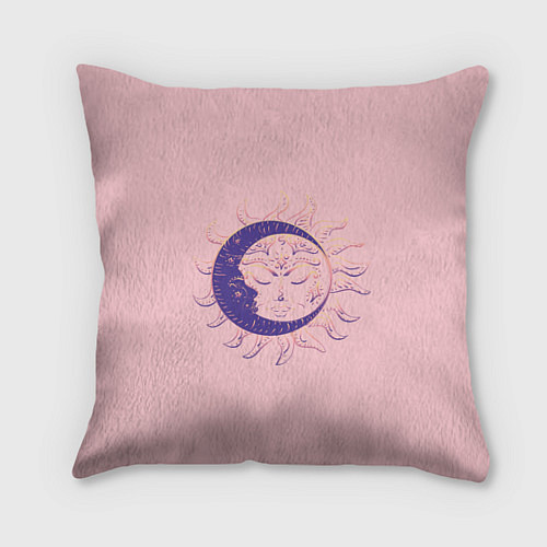 Подушка квадратная Спящие солнце и месяц в стиле модерн / 3D-принт – фото 1