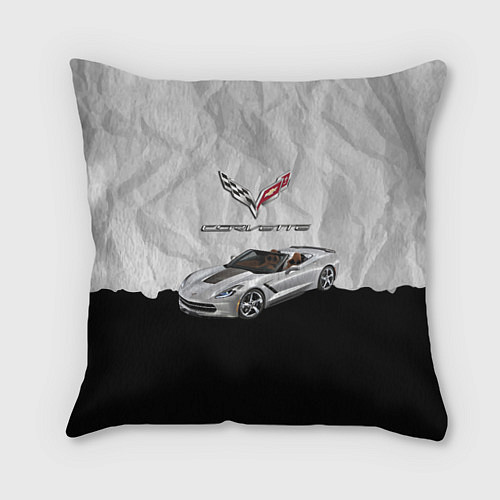 Подушка квадратная Chevrolet Corvette - motorsport / 3D-принт – фото 1